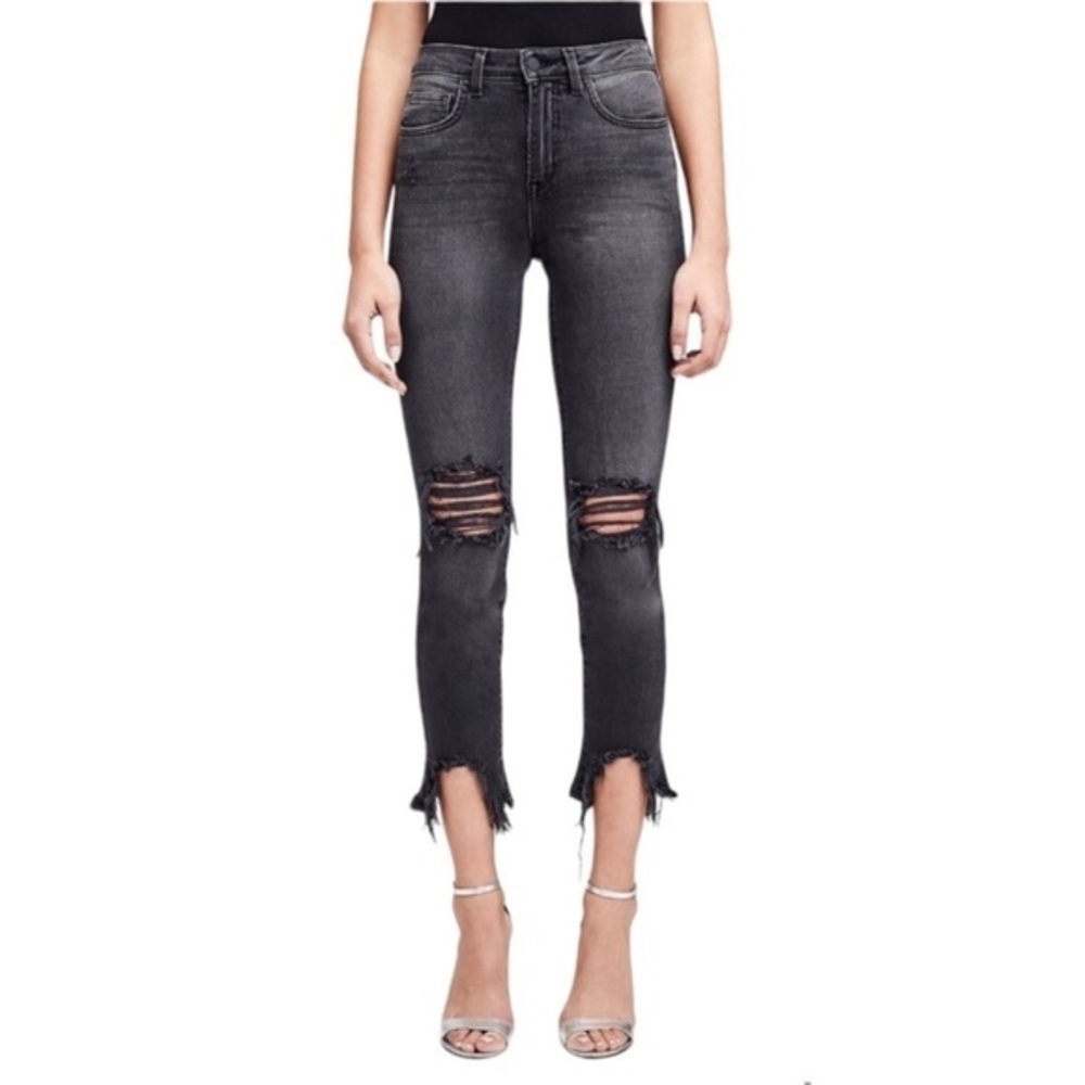 L'agence High Line Skinny High Rise Jeans in Nighttime Destruct Size 26